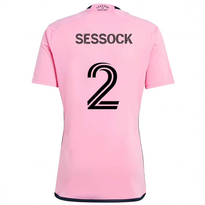 Kids Football Nykolas Sessock #2 Pink Home Jersey 2024/25 T-Shirt Canada