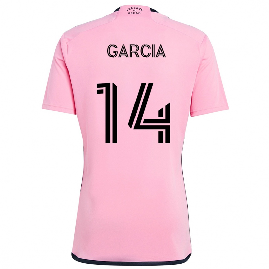 Kids Football Santiago Garcia #14 Pink Home Jersey 2024/25 T-Shirt Canada