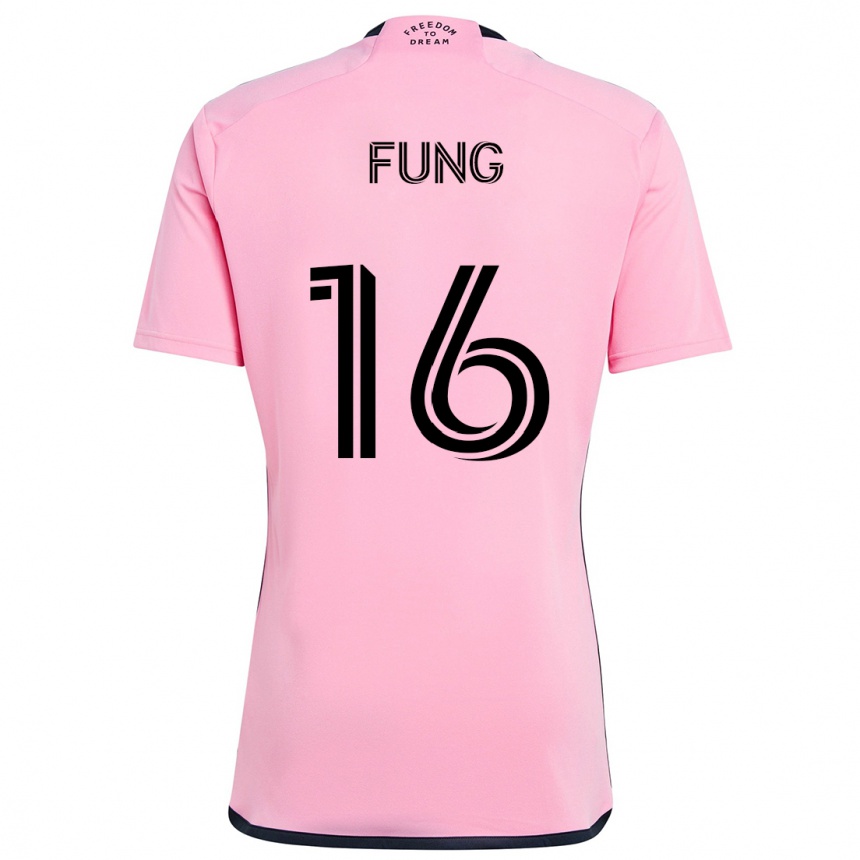 Kids Football Victor Fung #16 Pink Home Jersey 2024/25 T-Shirt Canada