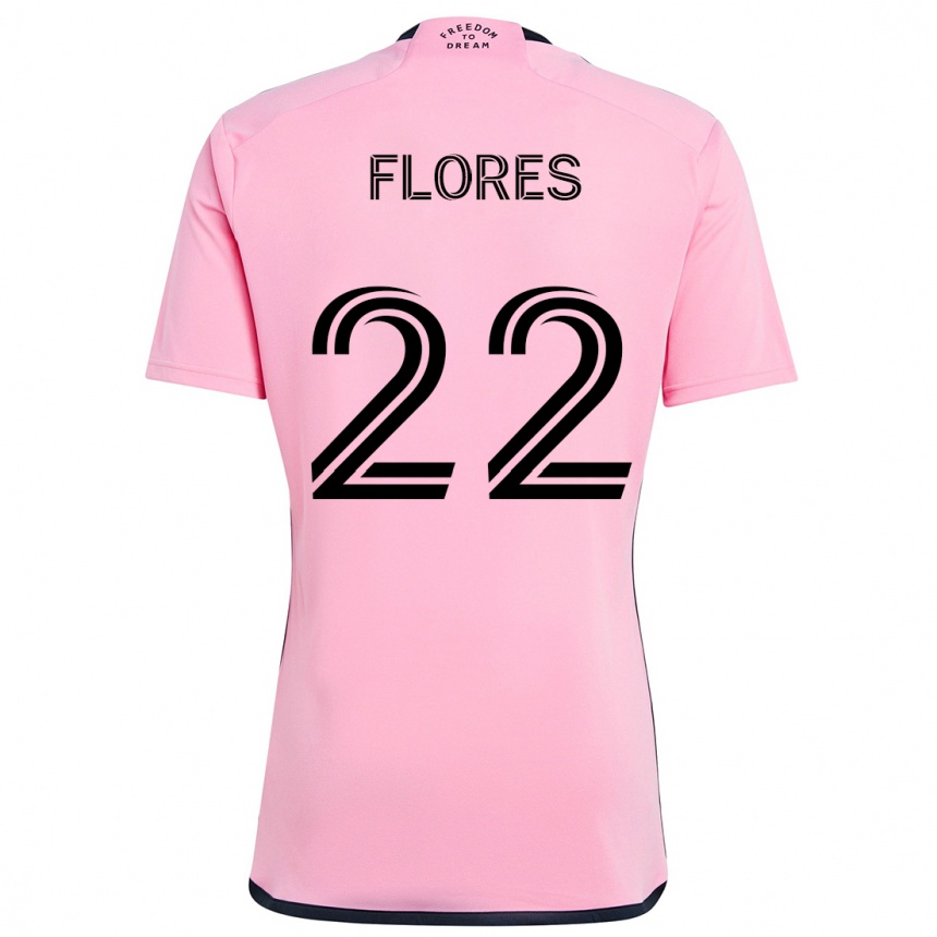 Kids Football Alejandro Flores #22 Pink Home Jersey 2024/25 T-Shirt Canada