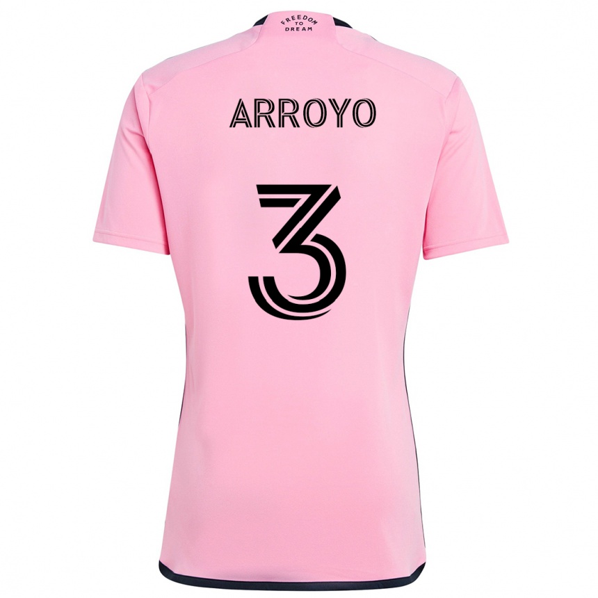 Kids Football Dixon Arroyo #3 Pink Home Jersey 2024/25 T-Shirt Canada