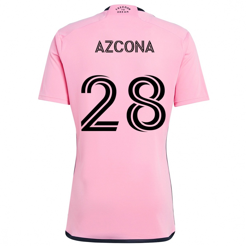 Kids Football Edison Azcona #28 Pink Home Jersey 2024/25 T-Shirt Canada