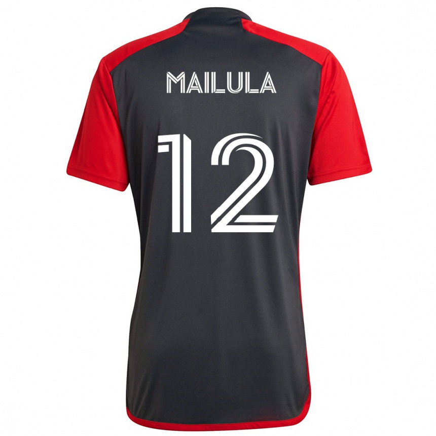 Kids Football Cassius Mailula #12 Grayn Red Home Jersey 2024/25 T-Shirt Canada