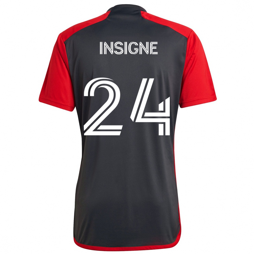 Kids Football Lorenzo Insigne #24 Grayn Red Home Jersey 2024/25 T-Shirt Canada