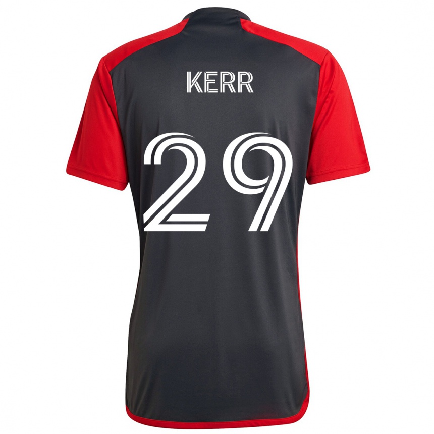 Enfant Football Maillot Deandre Kerr #29 Rouge Gris Tenues Domicile 2024/25 Canada