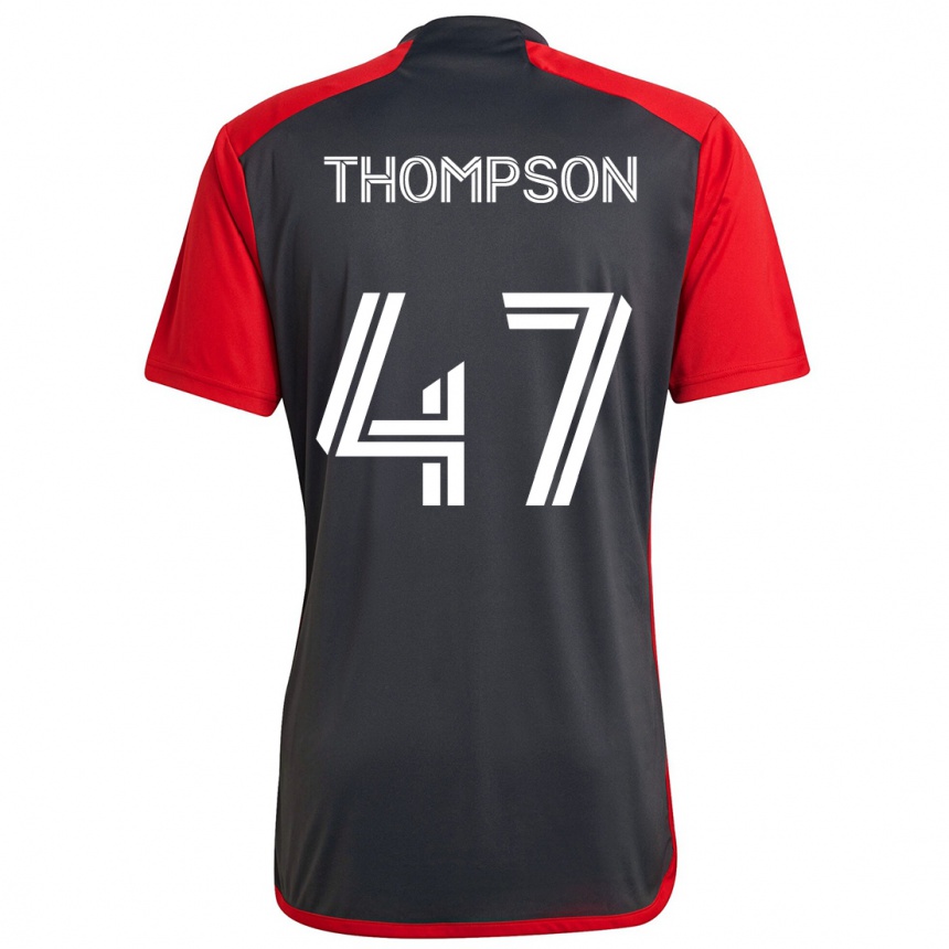 Enfant Football Maillot Kosi Thompson #47 Rouge Gris Tenues Domicile 2024/25 Canada