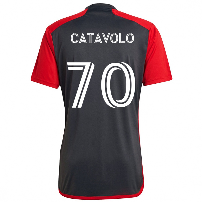 Enfant Football Maillot Matthew Catavolo #70 Rouge Gris Tenues Domicile 2024/25 Canada