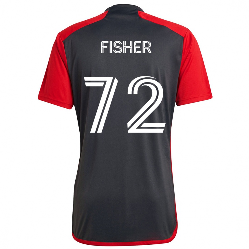 Enfant Football Maillot Mark Fisher #72 Rouge Gris Tenues Domicile 2024/25 Canada