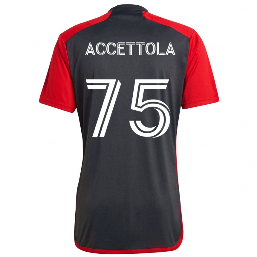 Kids Football Luca Accettola #75 Grayn Red Home Jersey 2024/25 T-Shirt Canada