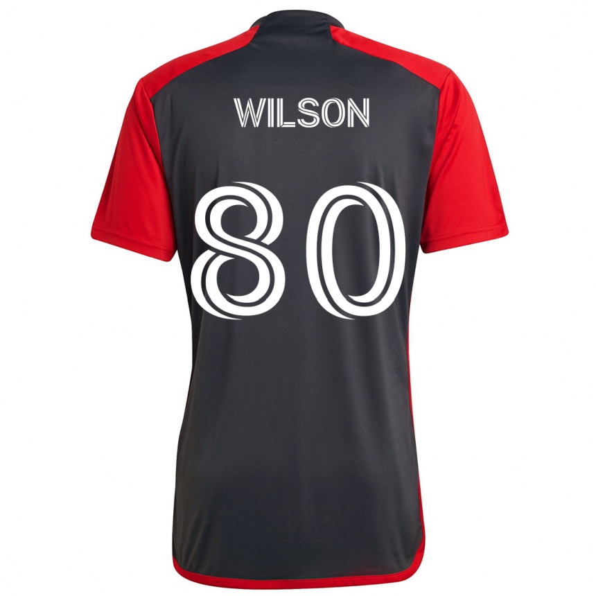 Kids Football Shafique Wilson #80 Grayn Red Home Jersey 2024/25 T-Shirt Canada