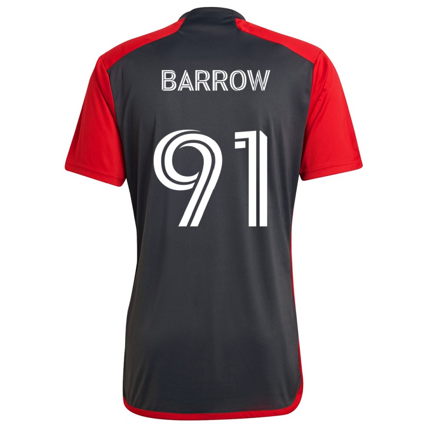 Kids Football Dékwon Barrow #91 Grayn Red Home Jersey 2024/25 T-Shirt Canada