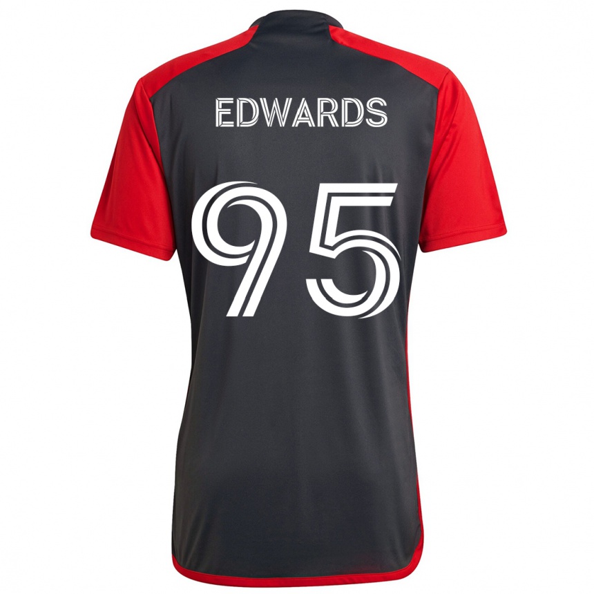 Enfant Football Maillot Nathaniel Edwards #95 Rouge Gris Tenues Domicile 2024/25 Canada