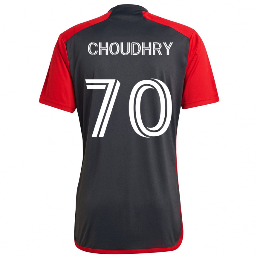 Kids Football Benjamin Choudhry #70 Grayn Red Home Jersey 2024/25 T-Shirt Canada