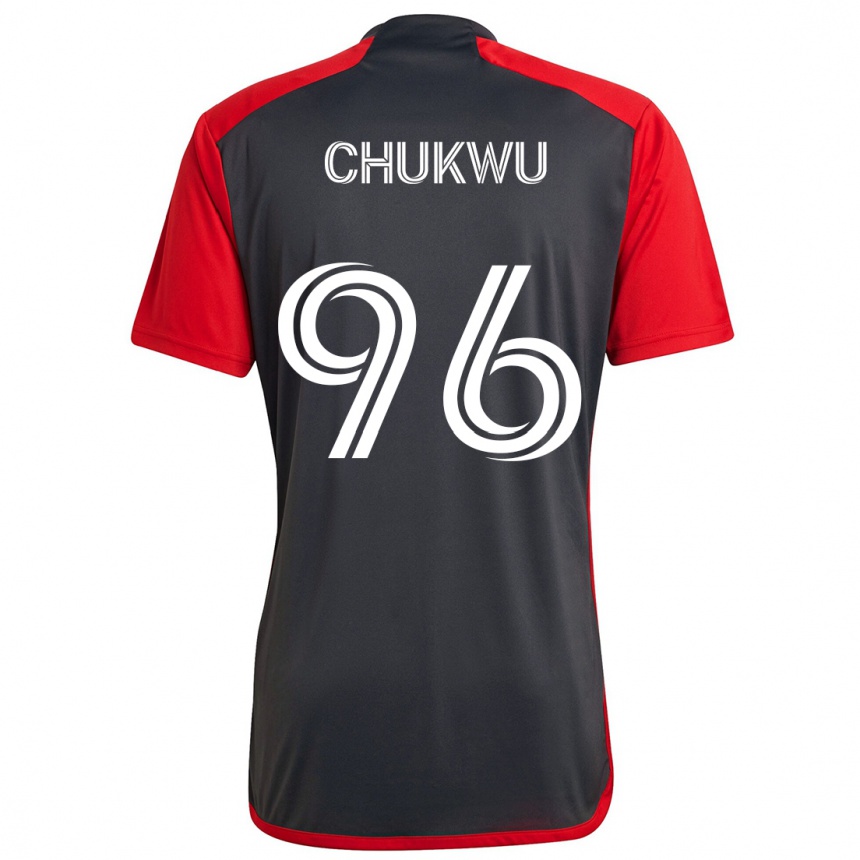 Enfant Football Maillot Richard Chukwu #96 Rouge Gris Tenues Domicile 2024/25 Canada