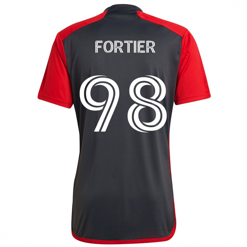 Kids Football Kristjan Fortier #98 Grayn Red Home Jersey 2024/25 T-Shirt Canada