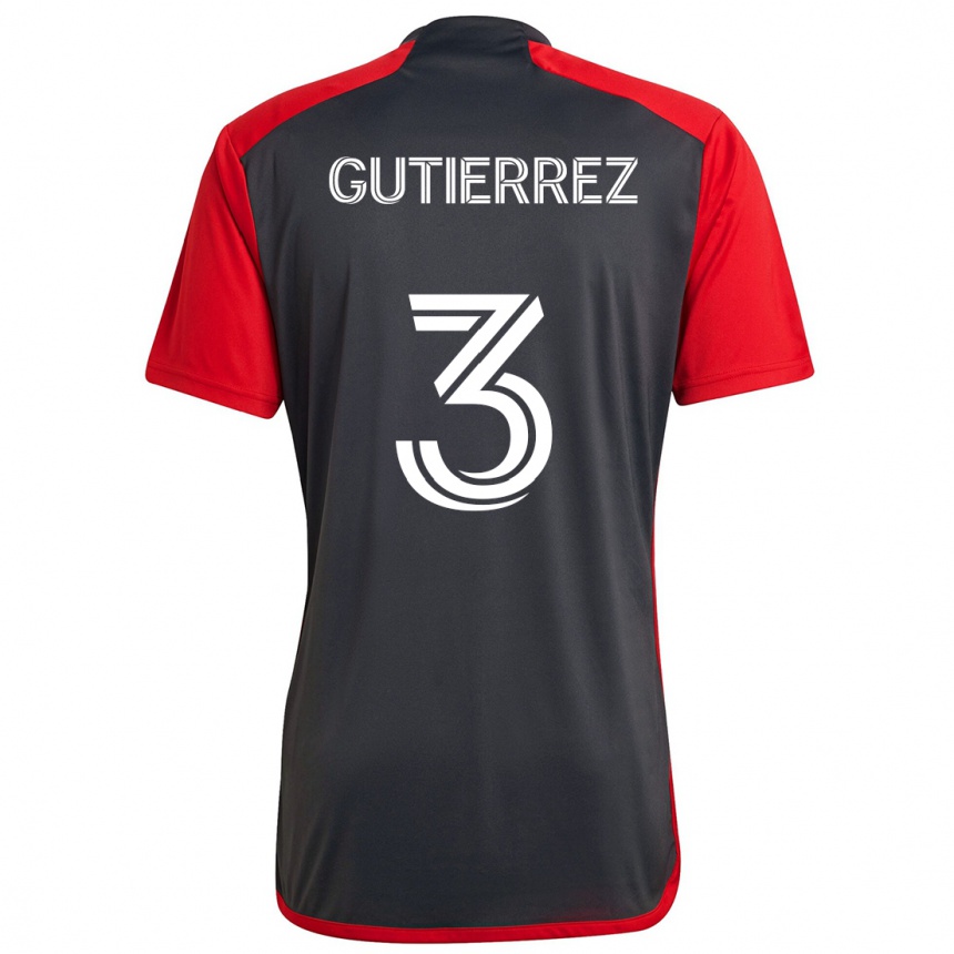 Kids Football Cristián Gutiérrez #3 Grayn Red Home Jersey 2024/25 T-Shirt Canada