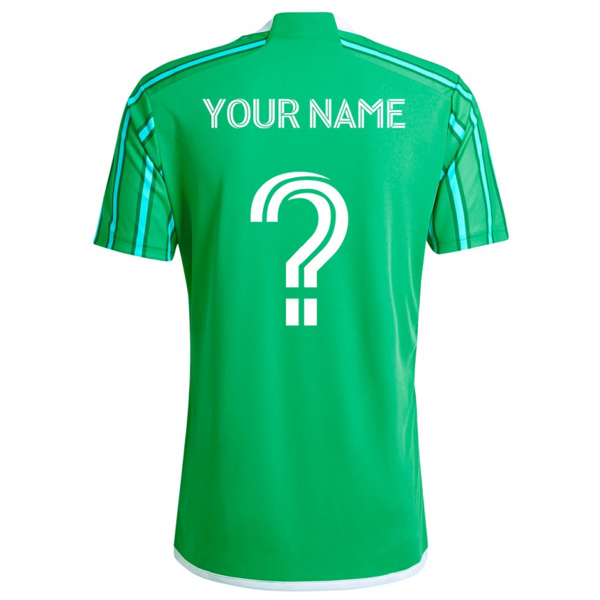 Kids Football Your Name #0 Green White Home Jersey 2024/25 T-Shirt Canada