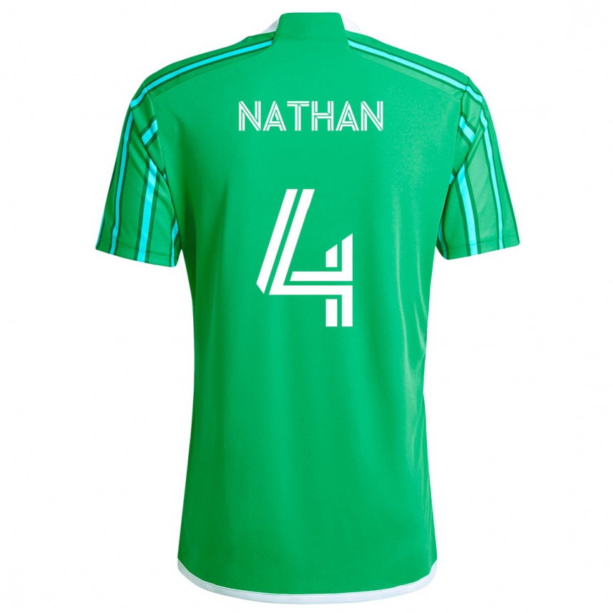 Enfant Football Maillot Nathan #4 Vert Blanc Tenues Domicile 2024/25 Canada