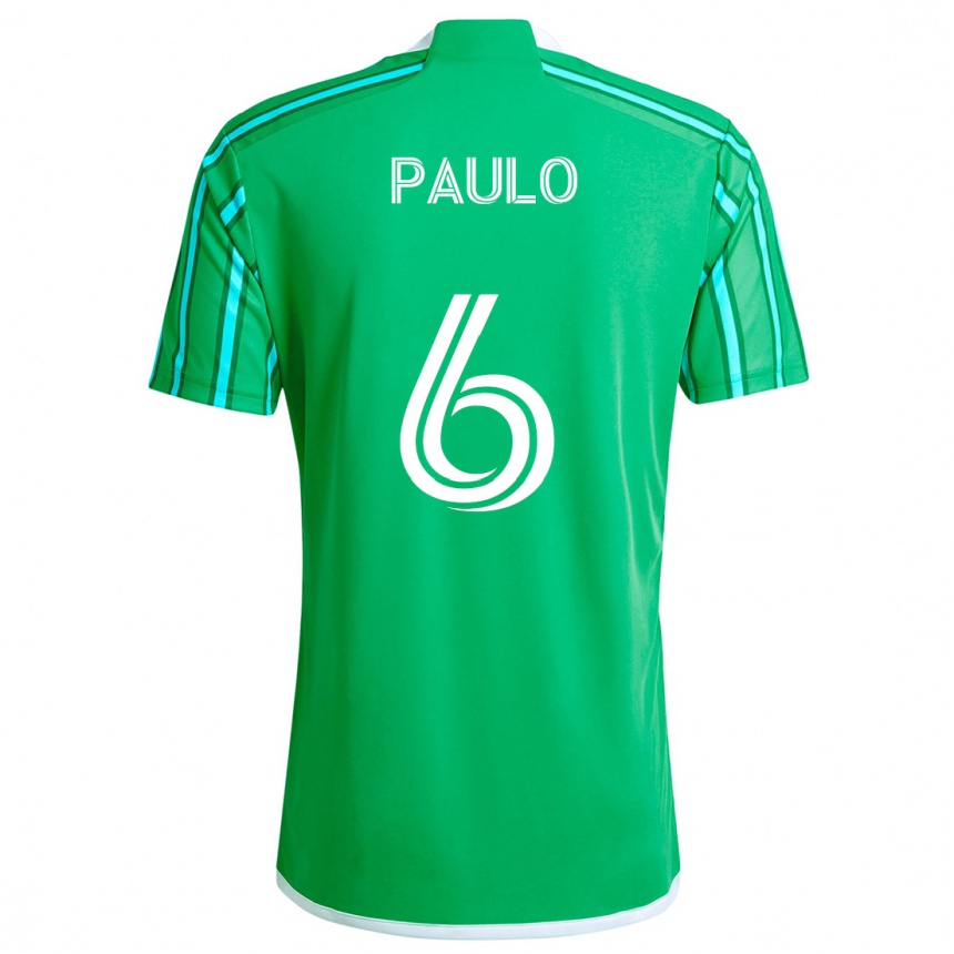 Enfant Football Maillot João Paulo #6 Vert Blanc Tenues Domicile 2024/25 Canada