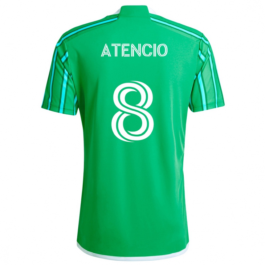 Kids Football Josh Atencio #8 Green White Home Jersey 2024/25 T-Shirt Canada