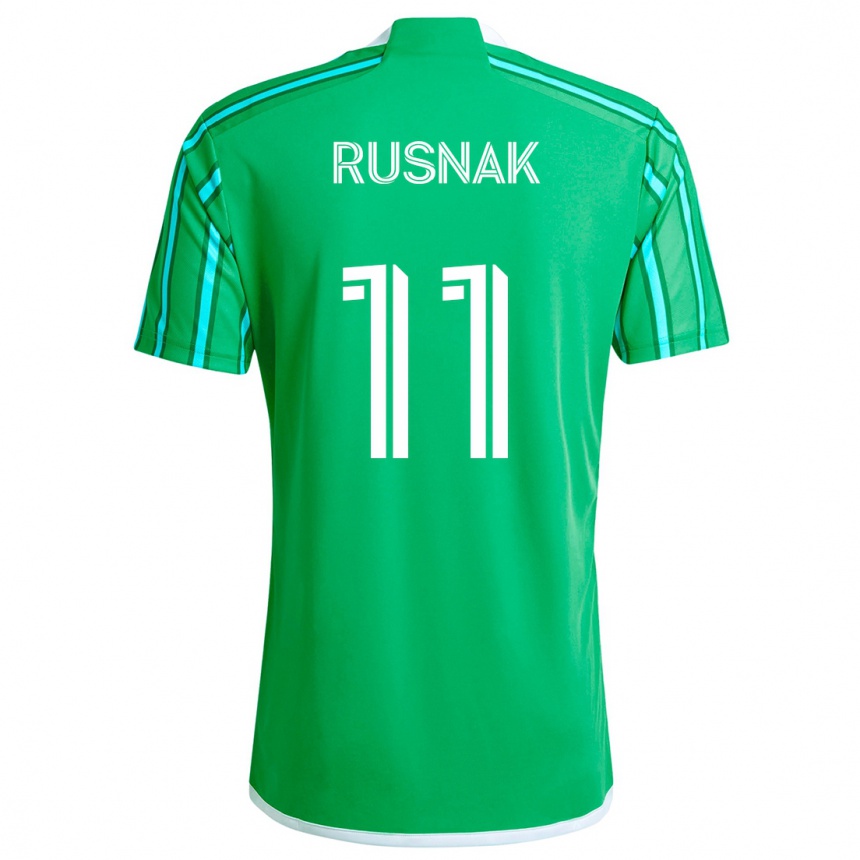 Kids Football Albert Rusnák #11 Green White Home Jersey 2024/25 T-Shirt Canada