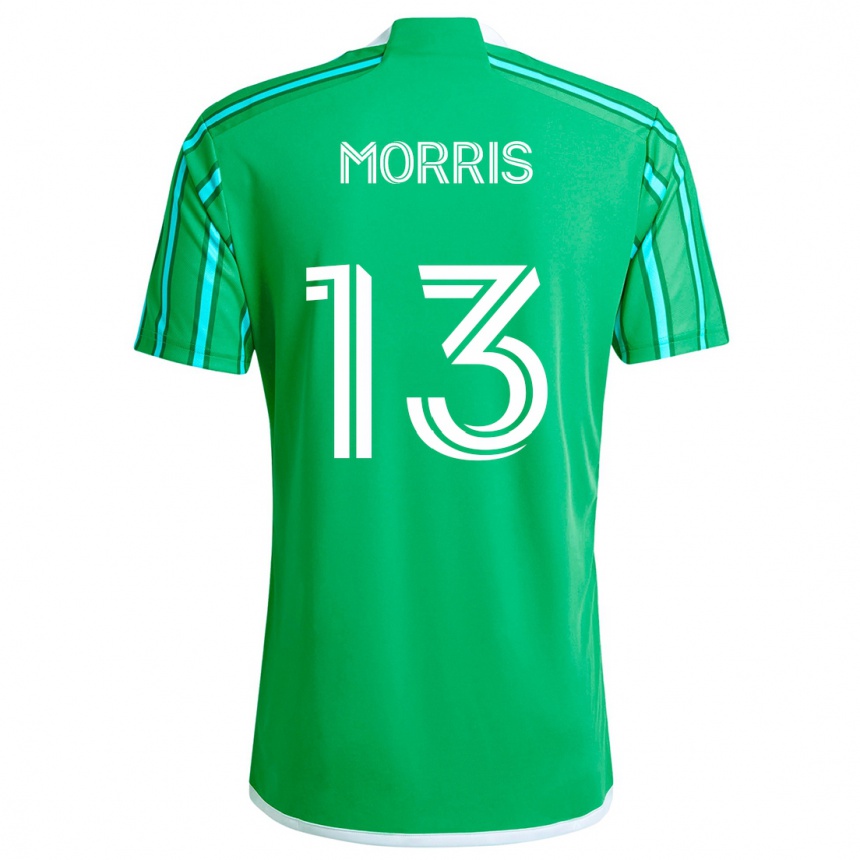 Enfant Football Maillot Jordan Morris #13 Vert Blanc Tenues Domicile 2024/25 Canada