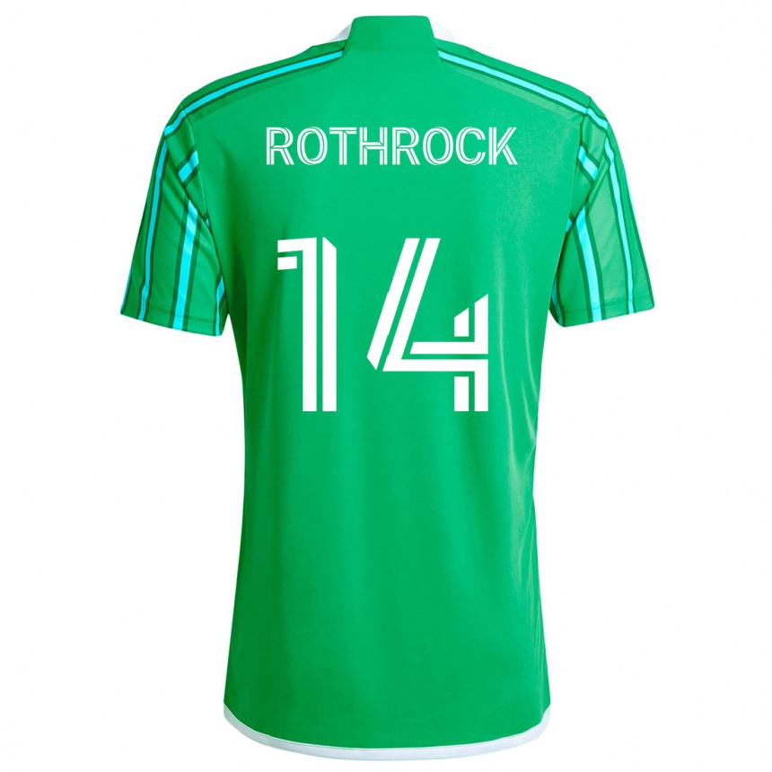 Kids Football Paul Rothrock #14 Green White Home Jersey 2024/25 T-Shirt Canada