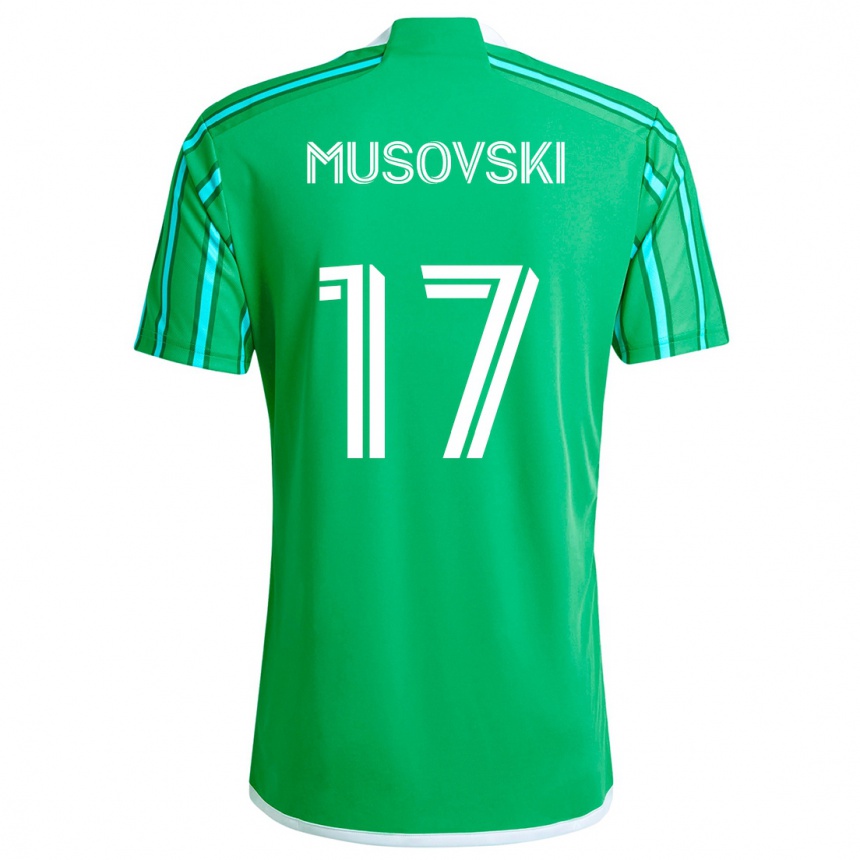 Kids Football Danny Musovski #17 Green White Home Jersey 2024/25 T-Shirt Canada