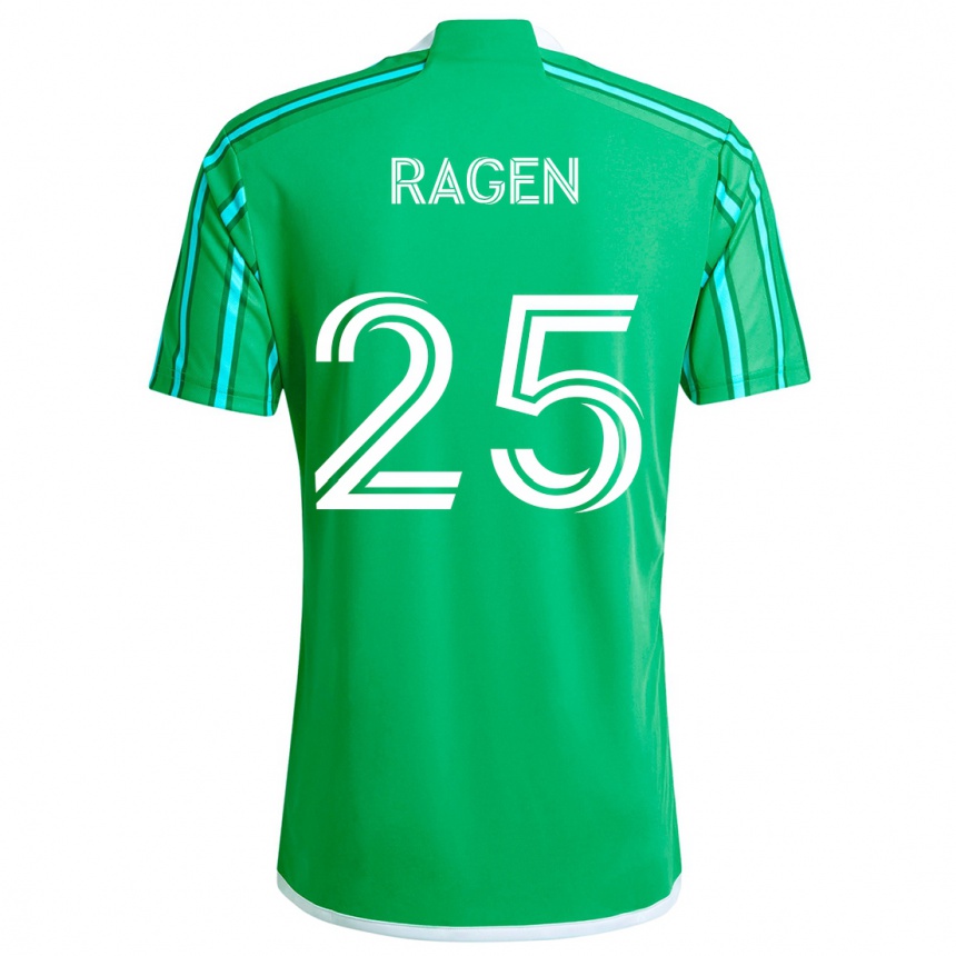 Enfant Football Maillot Jackson Ragen #25 Vert Blanc Tenues Domicile 2024/25 Canada