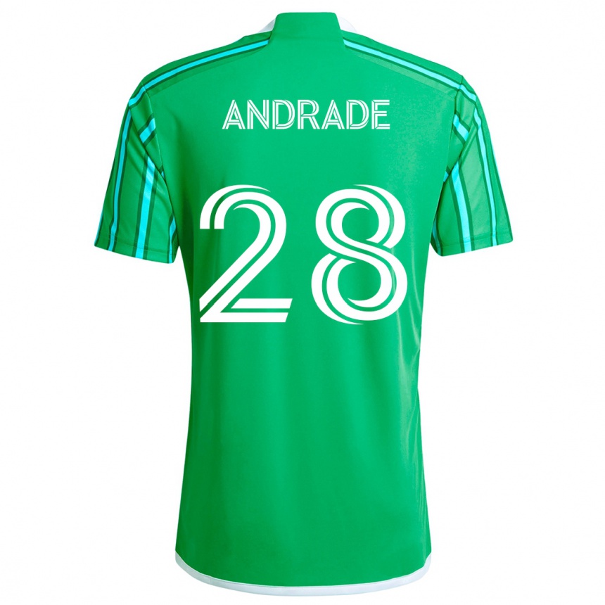 Kids Football Yeimar Gómez Andrade #28 Green White Home Jersey 2024/25 T-Shirt Canada