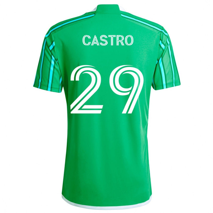 Enfant Football Maillot Jacob Castro #29 Vert Blanc Tenues Domicile 2024/25 Canada