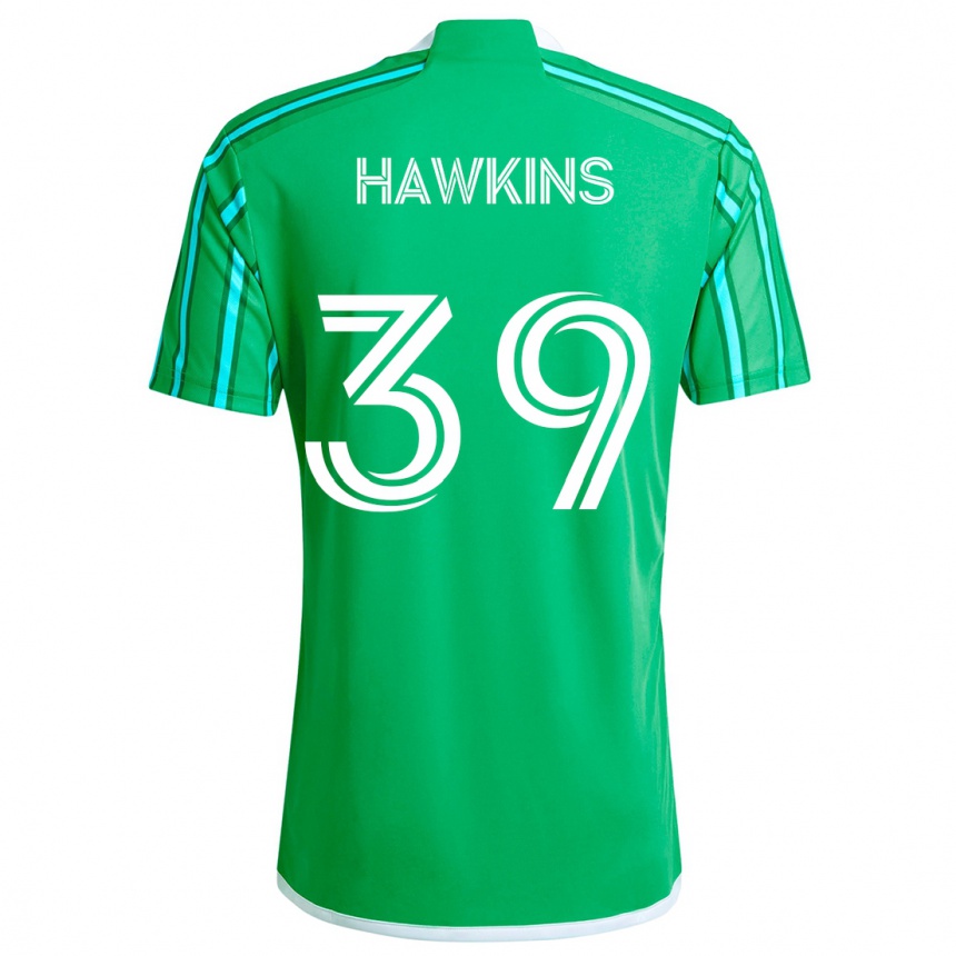 Enfant Football Maillot Stuart Hawkins #39 Vert Blanc Tenues Domicile 2024/25 Canada