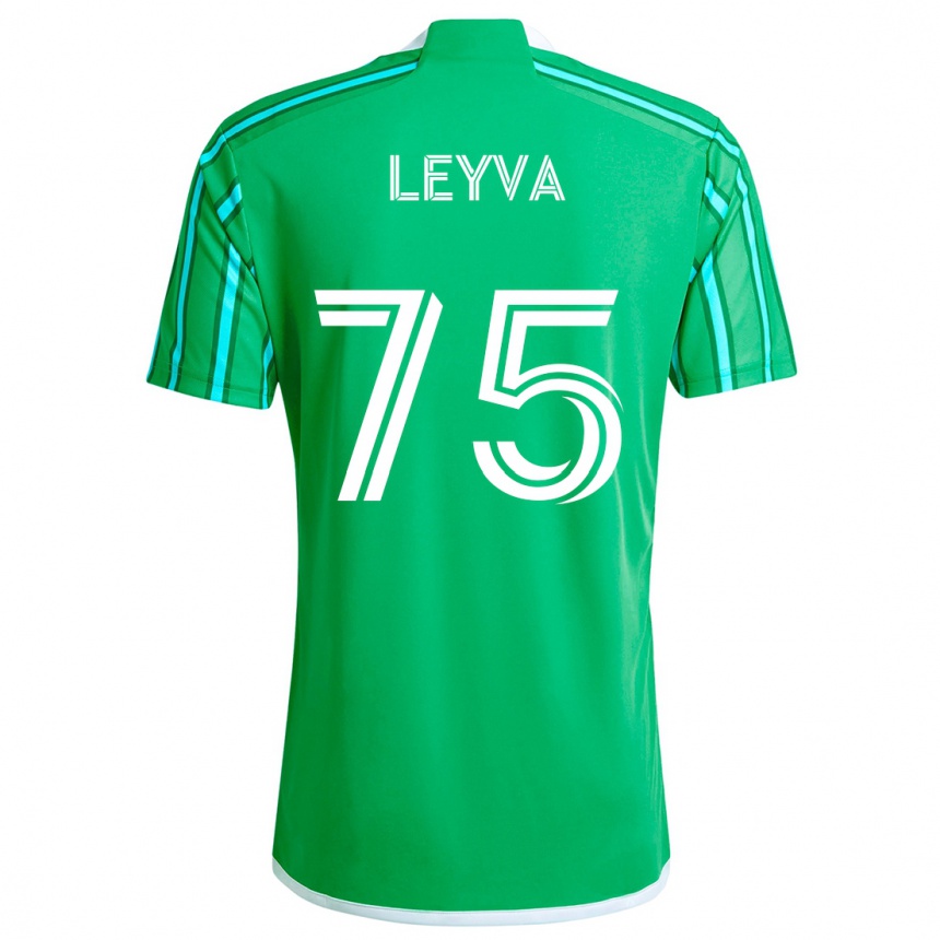 Kids Football Danny Leyva #75 Green White Home Jersey 2024/25 T-Shirt Canada