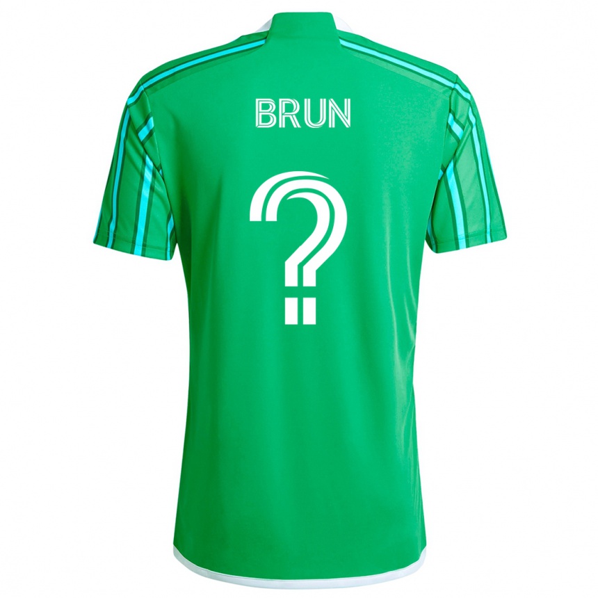 Kids Football Shaun Brun #0 Green White Home Jersey 2024/25 T-Shirt Canada