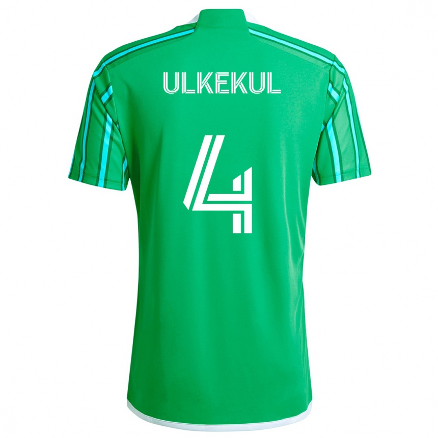 Enfant Football Maillot Jodi Ulkekul #4 Vert Blanc Tenues Domicile 2024/25 Canada