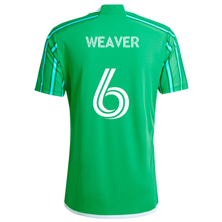 Kids Football Morgan Weaver #6 Green White Home Jersey 2024/25 T-Shirt Canada