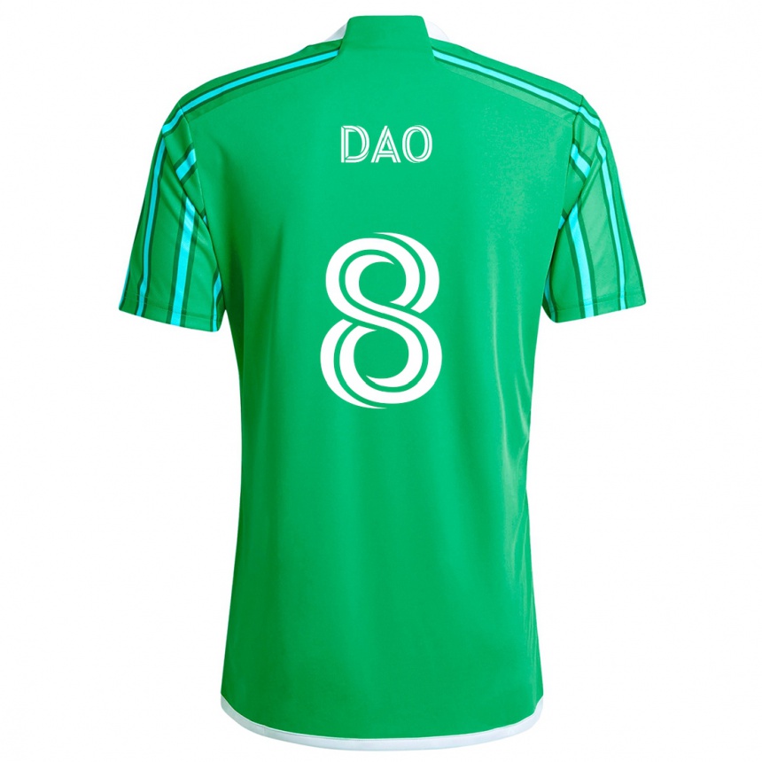 Kids Football Kaylee Dao #8 Green White Home Jersey 2024/25 T-Shirt Canada