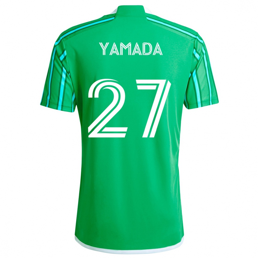 Enfant Football Maillot Hikari Yamada #27 Vert Blanc Tenues Domicile 2024/25 Canada