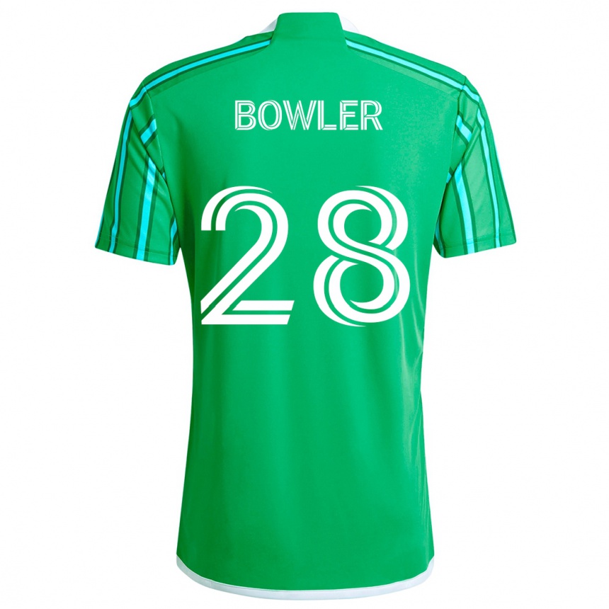 Kids Football Rachel Bowler #28 Green White Home Jersey 2024/25 T-Shirt Canada