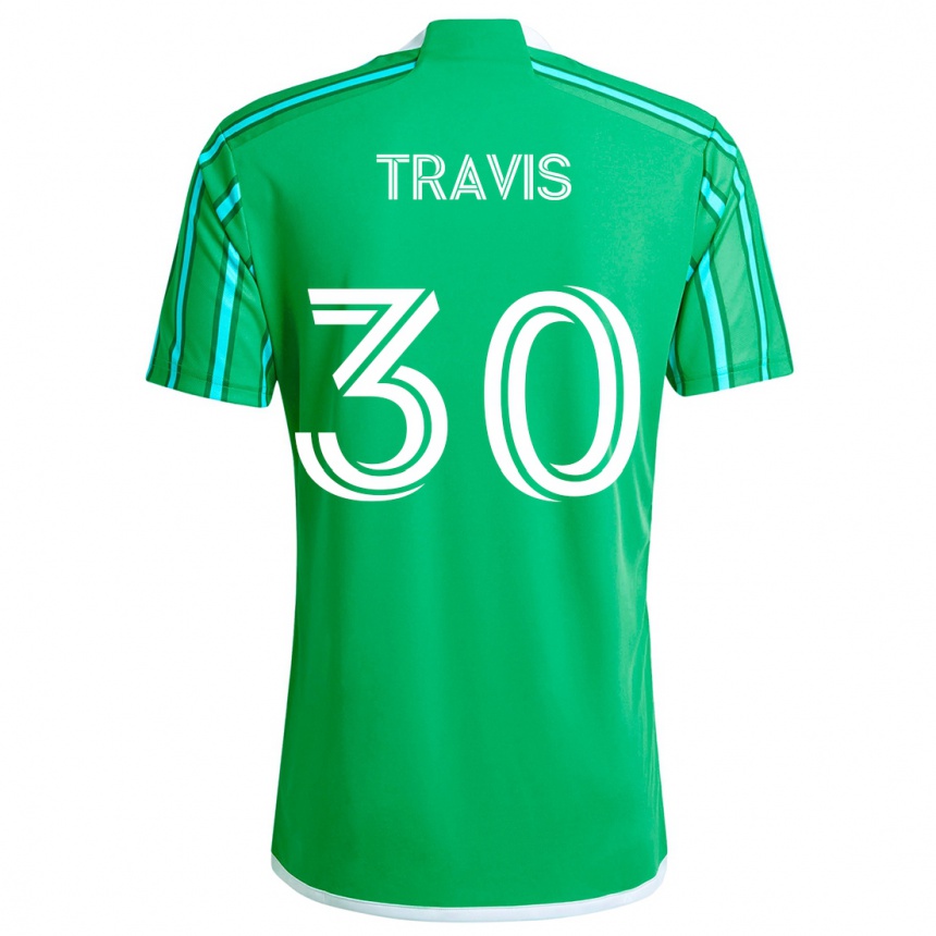 Kids Football Riley Travis #30 Green White Home Jersey 2024/25 T-Shirt Canada