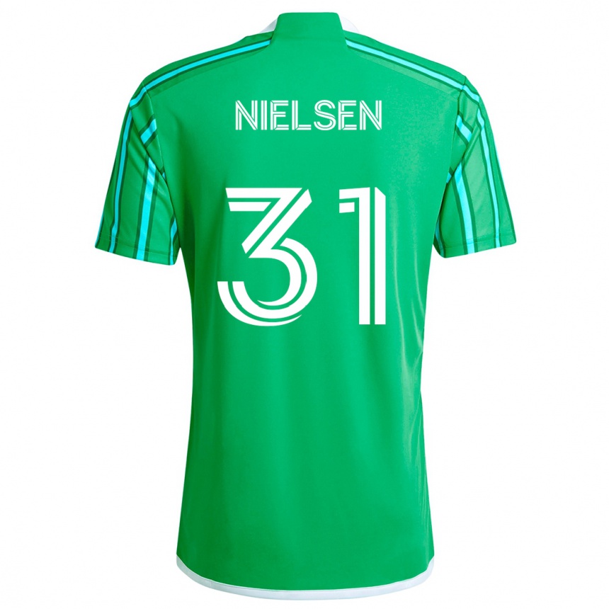 Kids Football Madeline Nielsen #31 Green White Home Jersey 2024/25 T-Shirt Canada