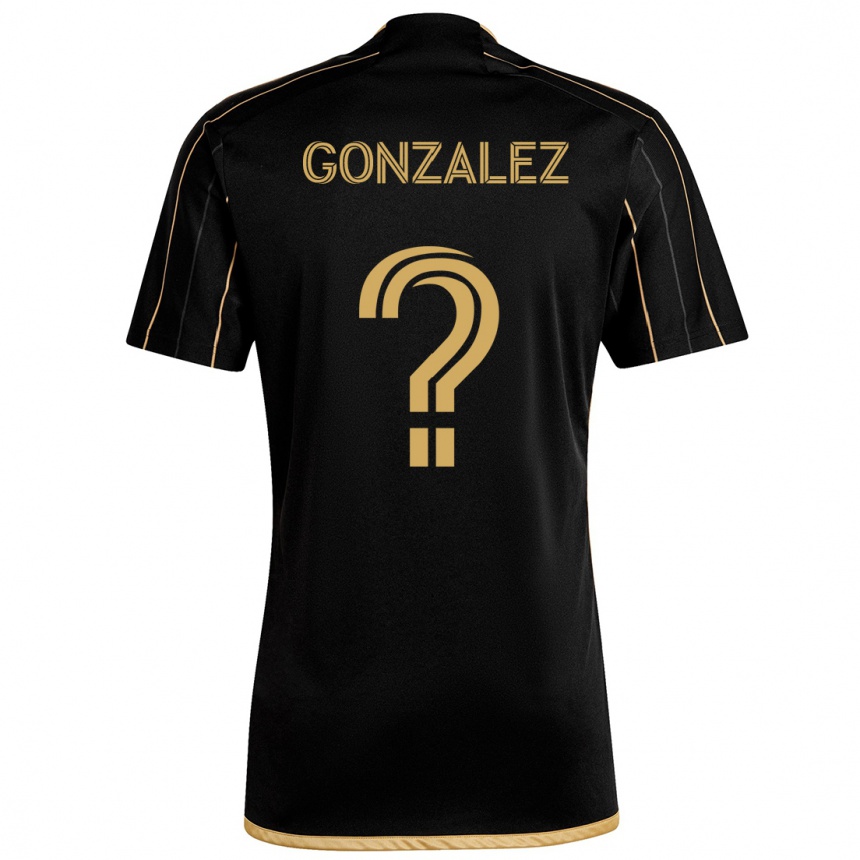 Kids Football Mario González #0 Black Gold Home Jersey 2024/25 T-Shirt Canada