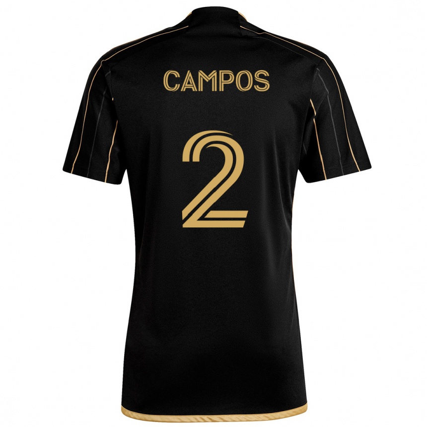 Kids Football Omar Campos #2 Black Gold Home Jersey 2024/25 T-Shirt Canada