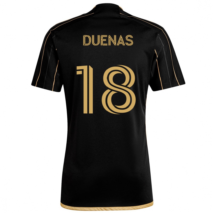 Kids Football Érik Dueñas #18 Black Gold Home Jersey 2024/25 T-Shirt Canada