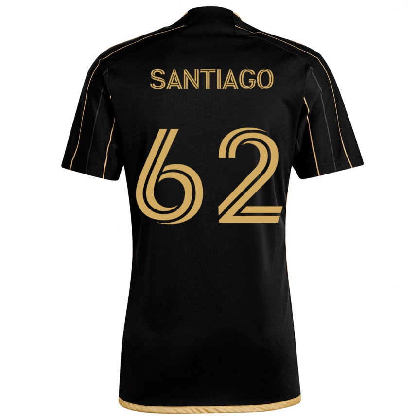 Kids Football Joshua Santiago #62 Black Gold Home Jersey 2024/25 T-Shirt Canada