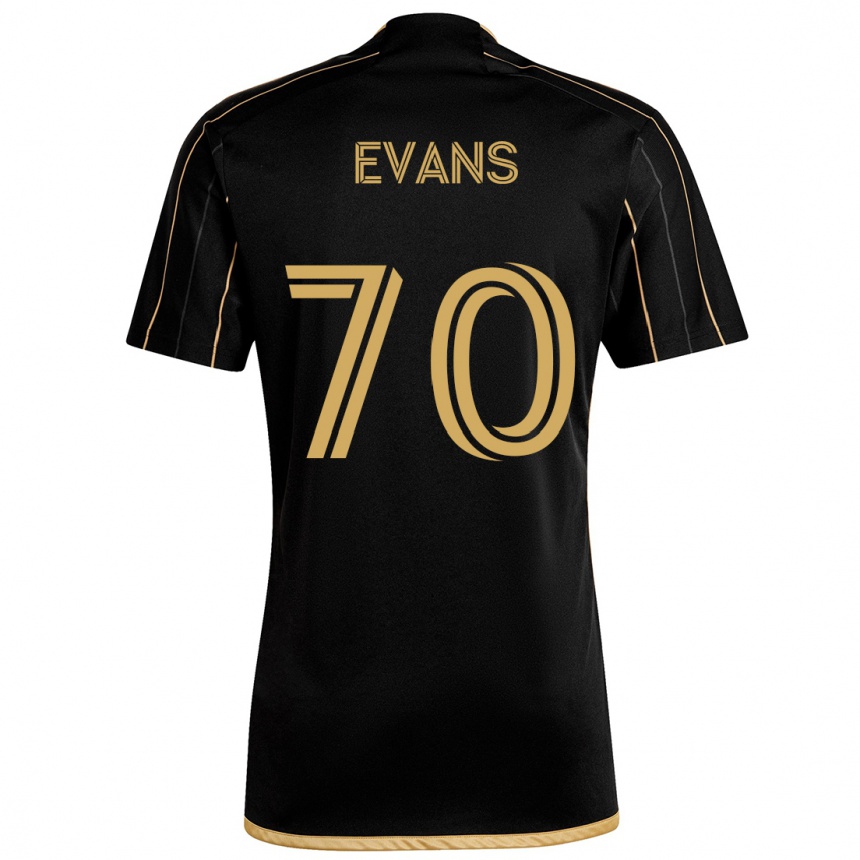 Kids Football Matthew Evans #70 Black Gold Home Jersey 2024/25 T-Shirt Canada