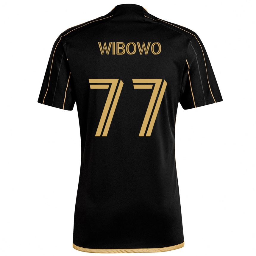 Enfant Football Maillot Adrian Wibowo #77 Or Noir Tenues Domicile 2024/25 Canada