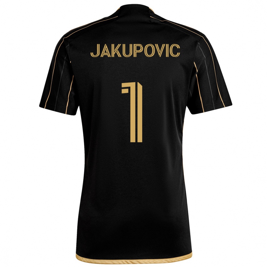 Enfant Football Maillot Eldin Jakupović #1 Or Noir Tenues Domicile 2024/25 Canada