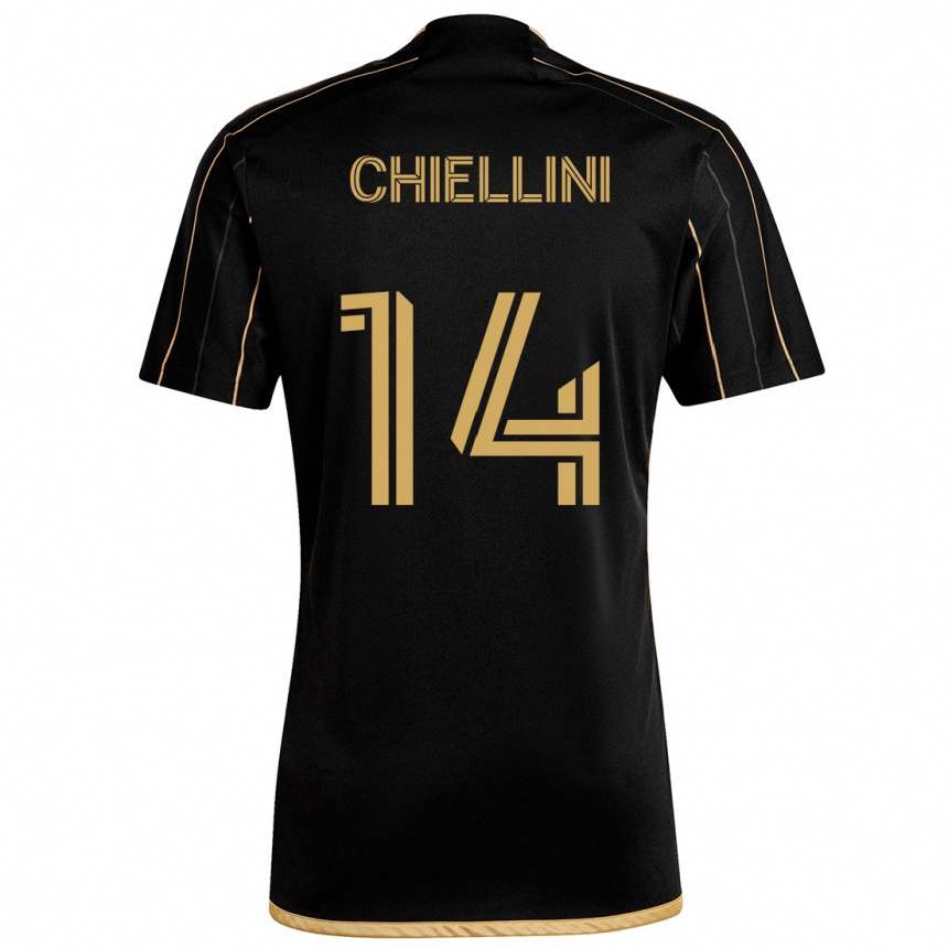 Kids Football Giorgio Chiellini #14 Black Gold Home Jersey 2024/25 T-Shirt Canada