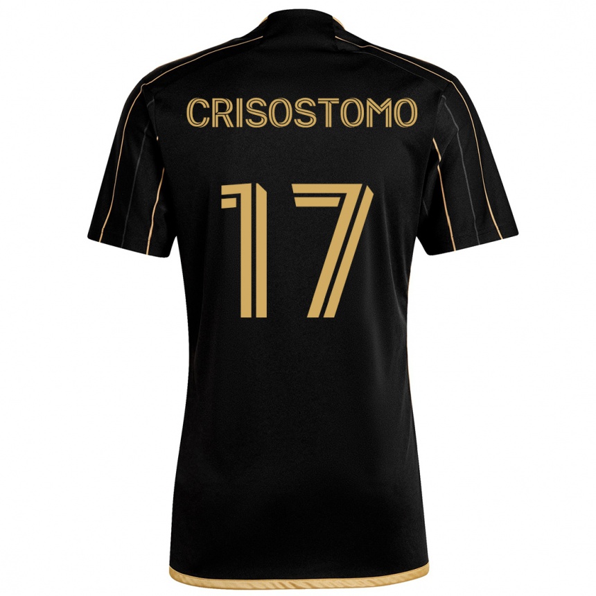 Kids Football Danny Crisostomo #17 Black Gold Home Jersey 2024/25 T-Shirt Canada